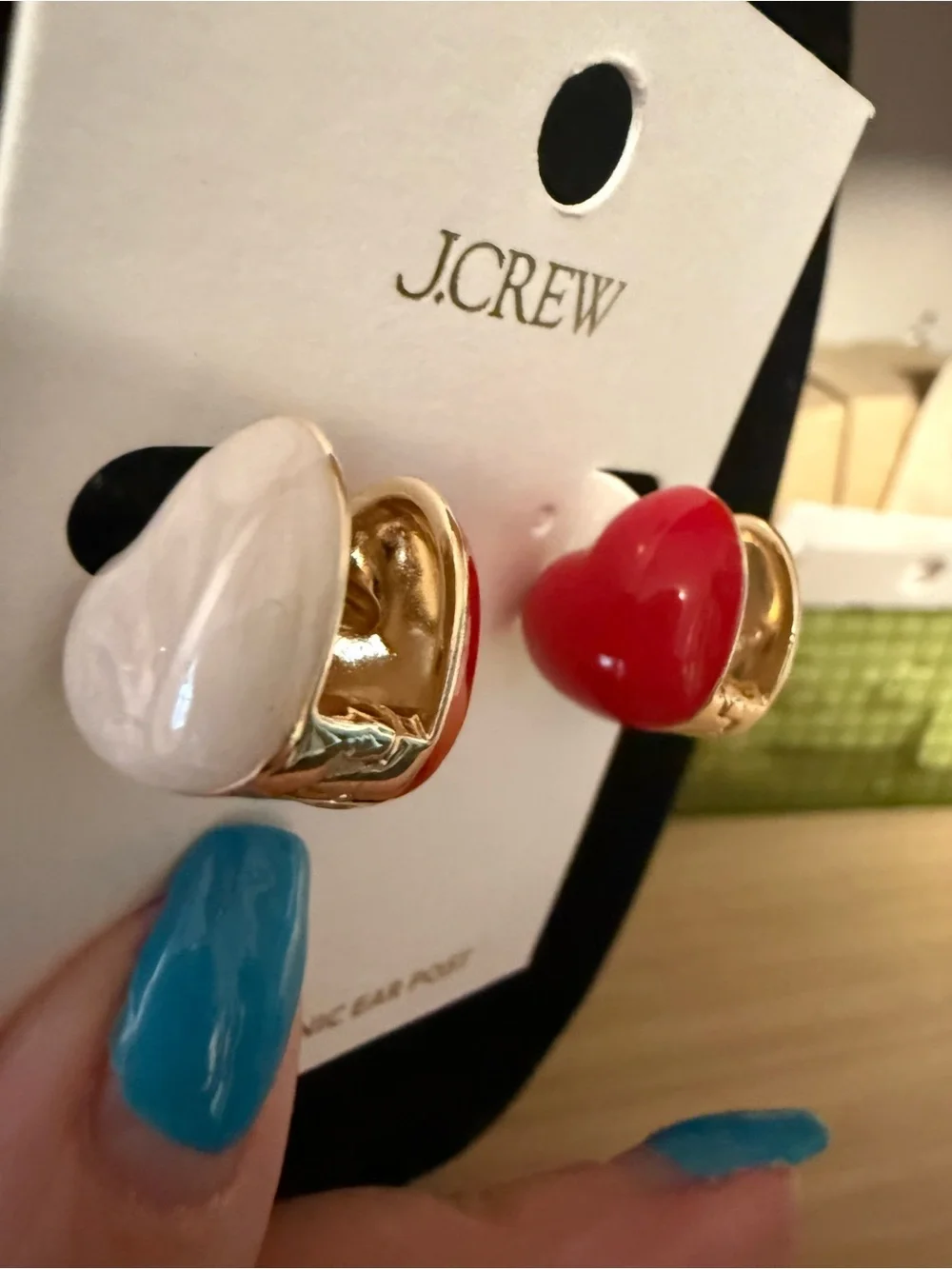 J.Crew Reversible Heart Post Earrings | NWT | Hypoallergenic | $44.50 Retail